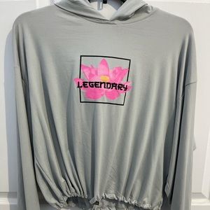 Gray/pink cropped hoodie , size S/P